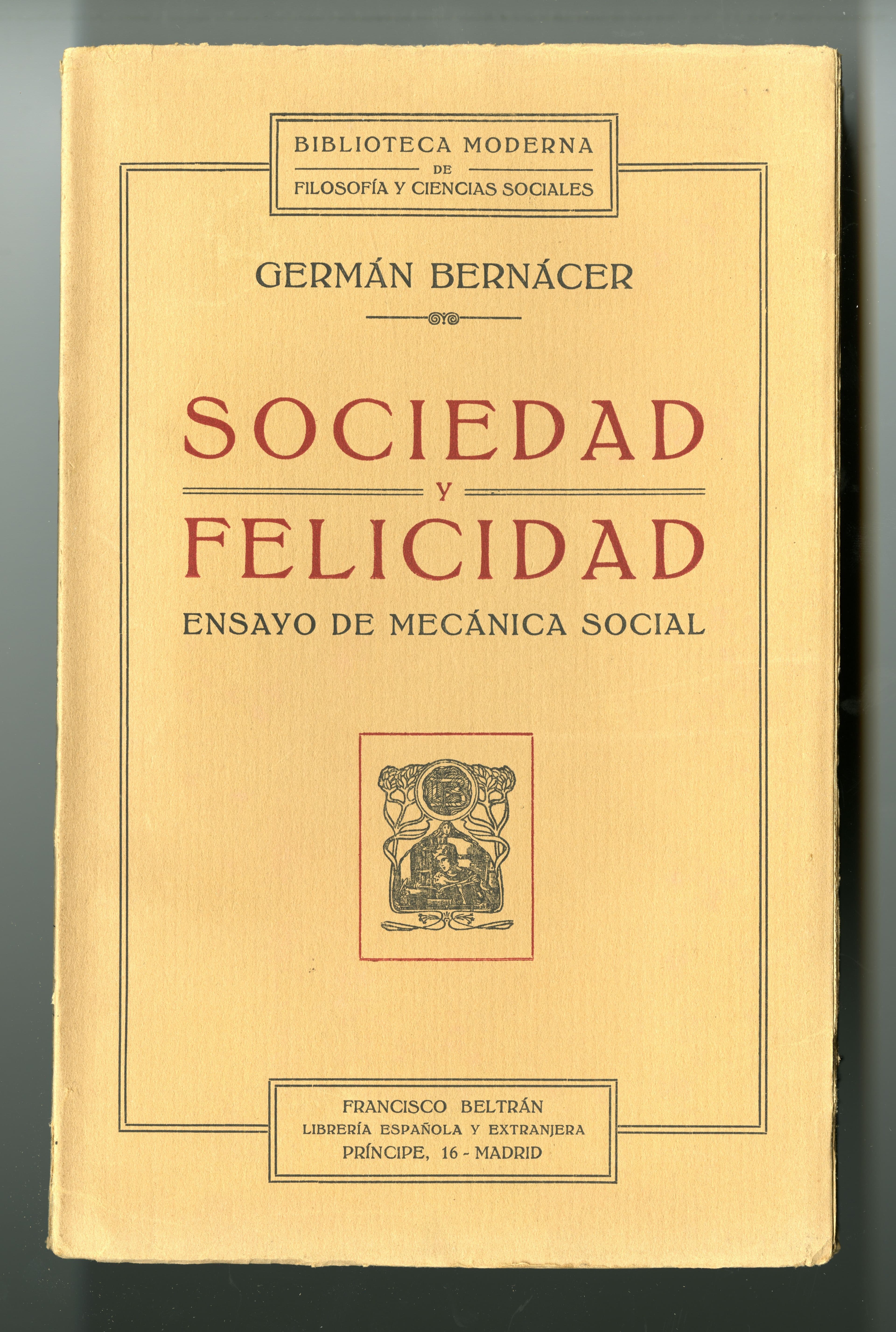 Portada de la obra Sociedad y felicidad 