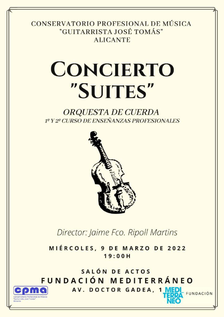 Cartel del Concierto suites orquesta Alicante