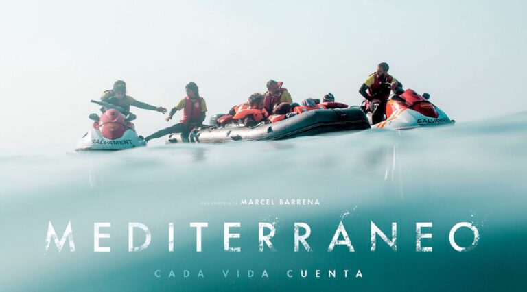 Cartel de la proyección del largometraje "Mediterráneo" en Cartagena