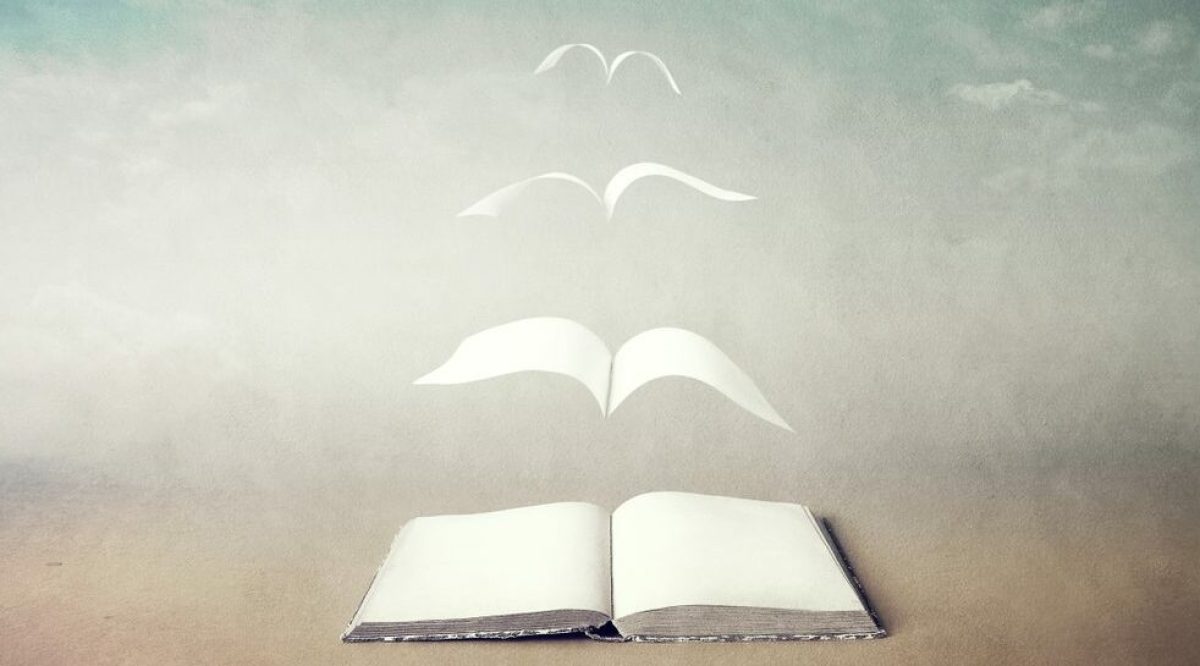 Surreal,Book,Concept,Pages,Flying,Out,Of,Book